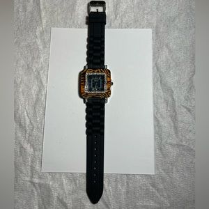 Geneva Brand Animal Print Square Watch